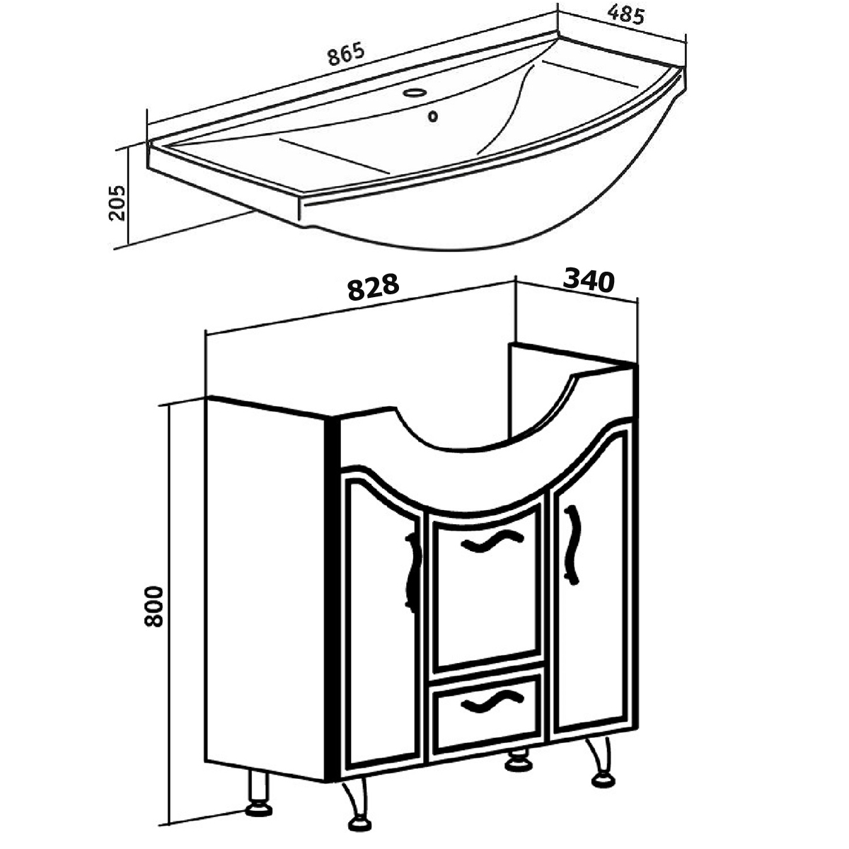 мебель для ванной руно севилья 105